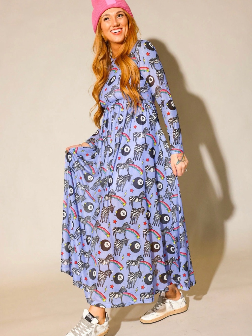 Burnt Toast Just My Luck Zebra Mesh Dress